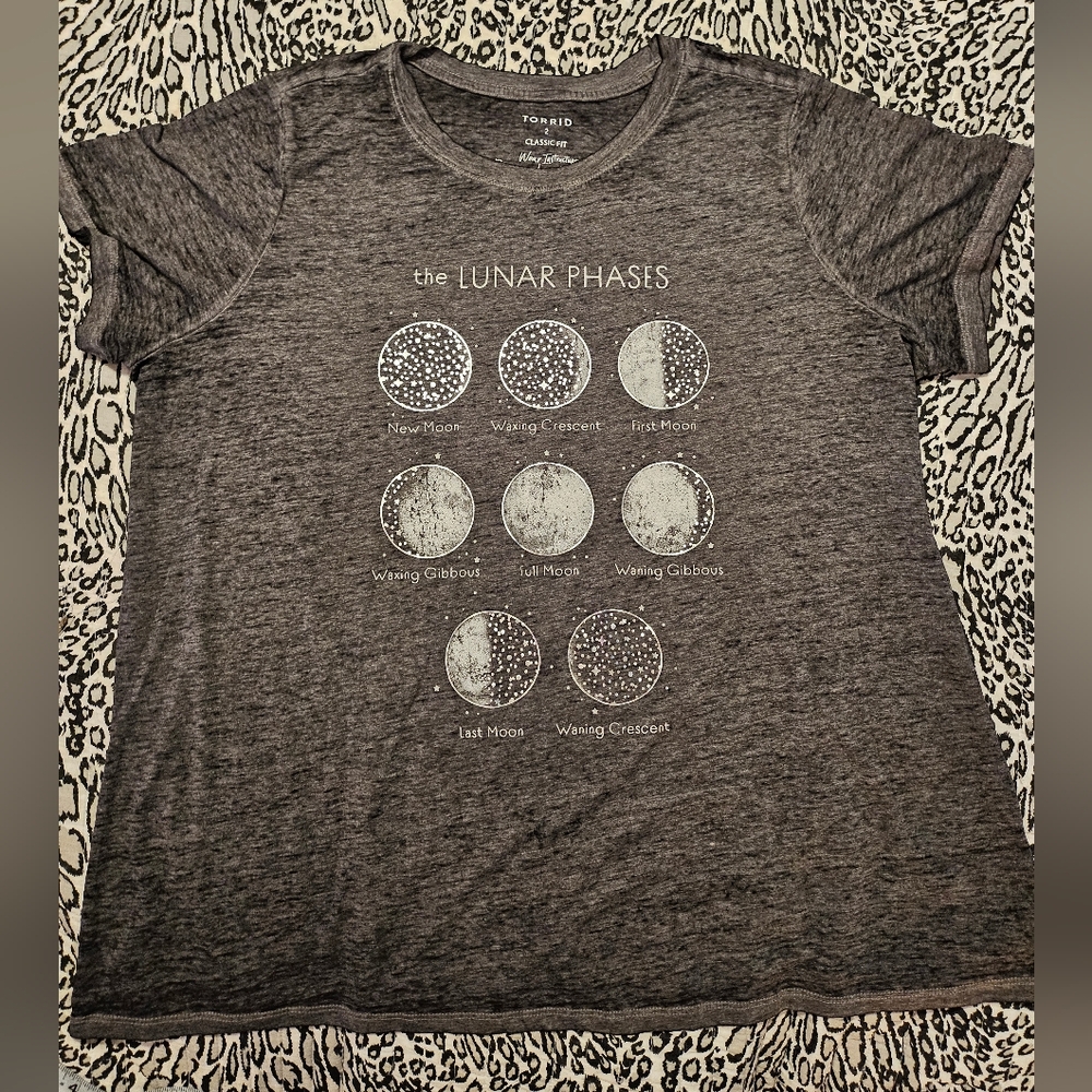 Torrid Charcoal Lunar Phases Tee